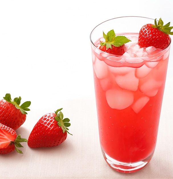 Attractive fruit soft drink in a glass