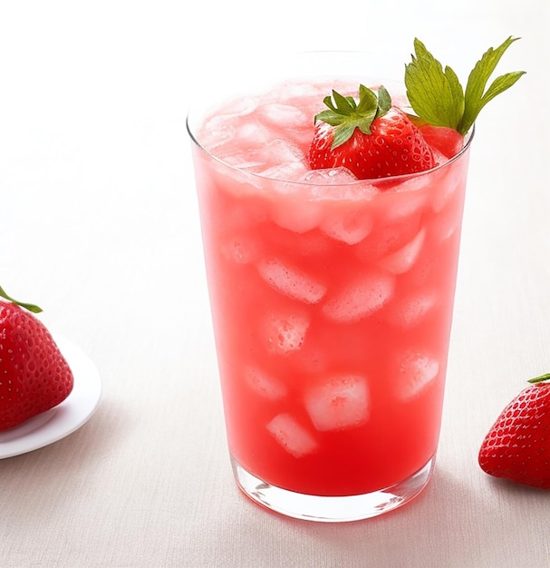 Attractive fruit soft drink in a glass