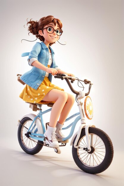 Attractive girl riding a bicycle