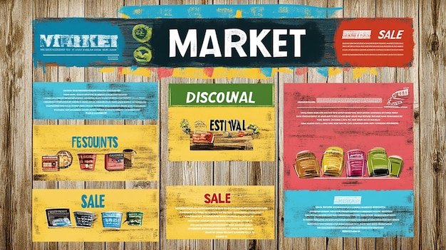 Photo attractive and lively market festival promotional brochure