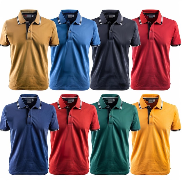 Photo attractive polo shirts isolated on white background