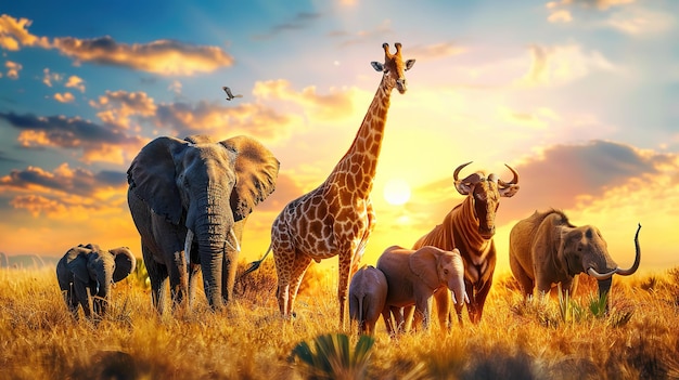 Attractive Safari Animals in Africa Composite