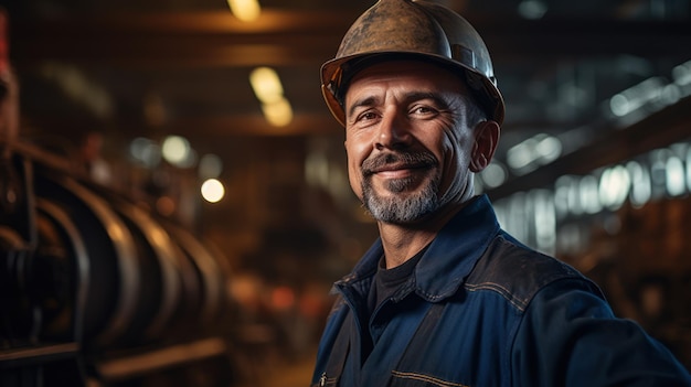 Attractive warehouse worker holding tablet in hand at large warehouse