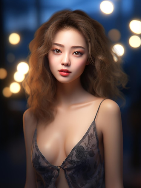 Attractive woman with bokeh background