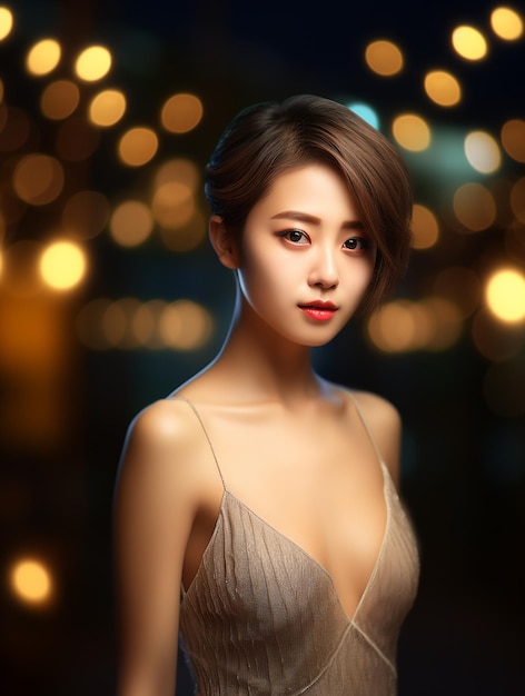 Attractive woman with bokeh background