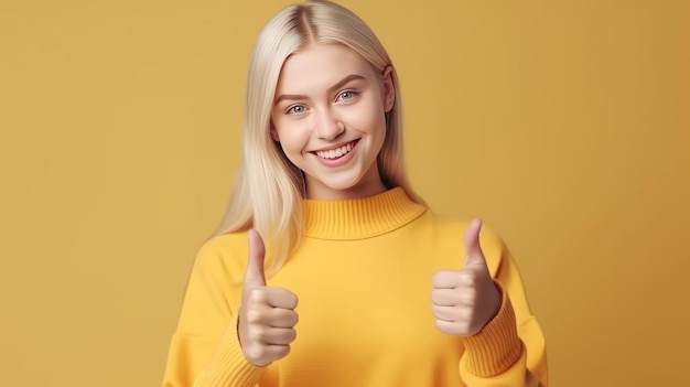 Attractive woman with happy expression