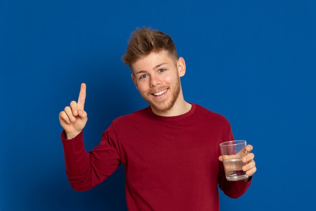 Attractive young guy with a red T-shirt