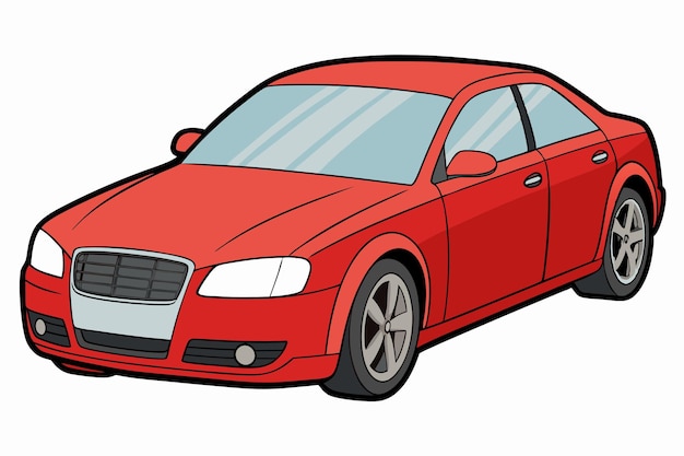 Audi A4 Car Vector Illustration Cartoons Clipart Line Art Design on White Background Audi A4 Car