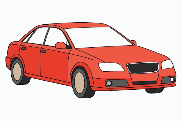 Audi A4 Car Vector Illustration Cartoons Clipart Line Art Design on White Background Audi A4 Car