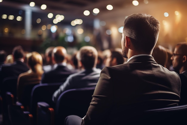 Audience in conference hall from behind