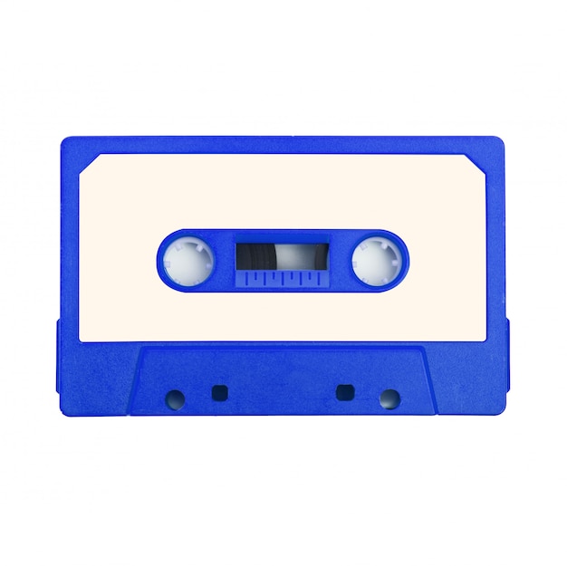 Audio cassette tape on white background