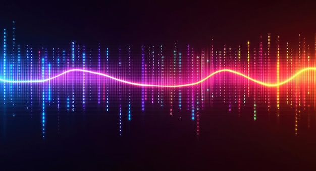 Photo audio meter motion modern abstract background with neon waves for science and technology