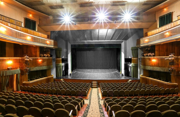 Auditorium and theater stage without spectators