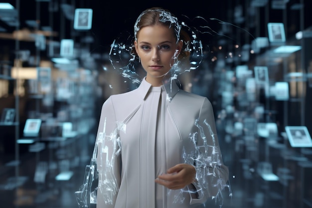 Augmented reality technology concept applied to fashion and beaut