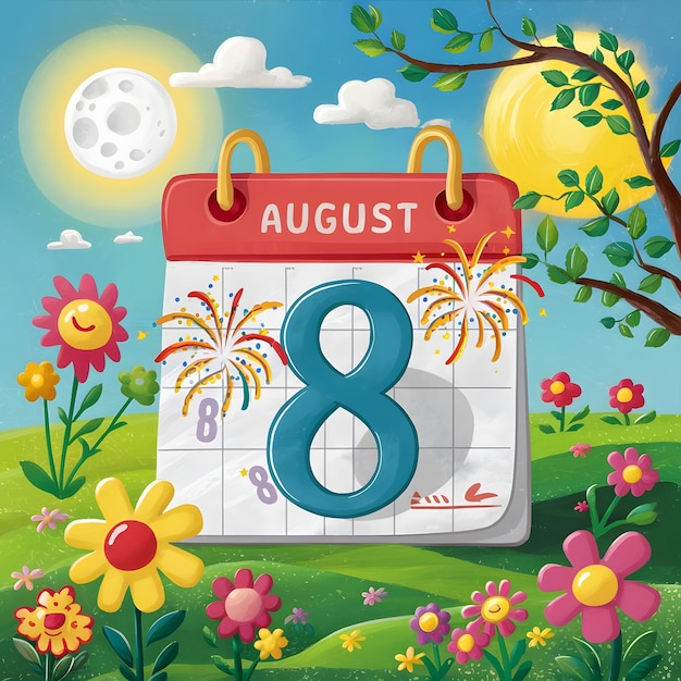 august 8 calender icon