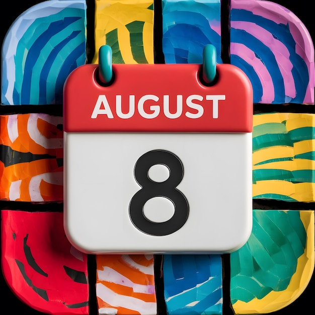 august 8 calender icon