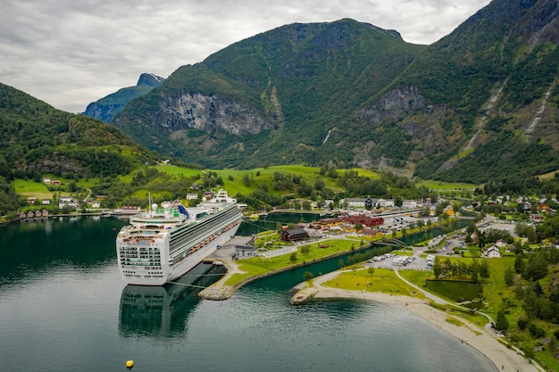 Aurlandsfjord Town Of Flam at dawn Beautiful Nature Norway natural landscape