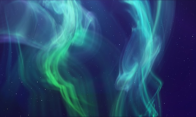 Aurora Borealis green polar lights luminescence  Blurred fluid background  Northern light concept