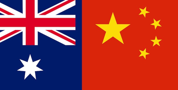 Australia and China flag countries