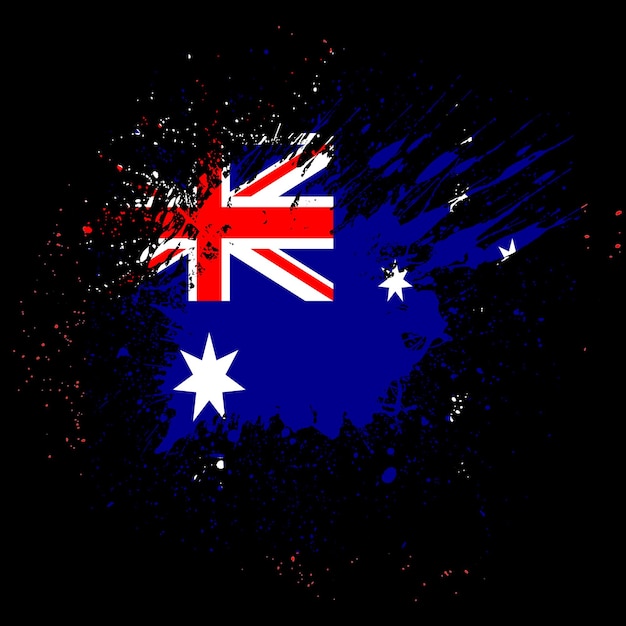 australia flag on Blood splatter