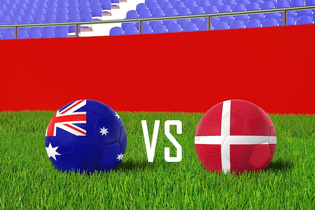 Australia Versus Denmark in Stadium