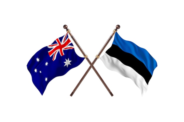 Australia versus Estonia Flags Background