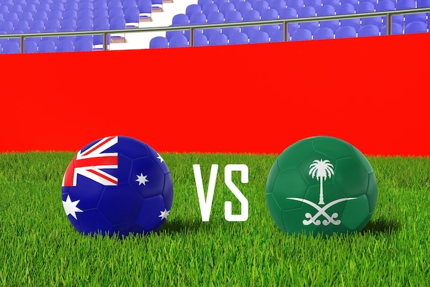 Australia VS Saudi Arabia In Stadium World Cup