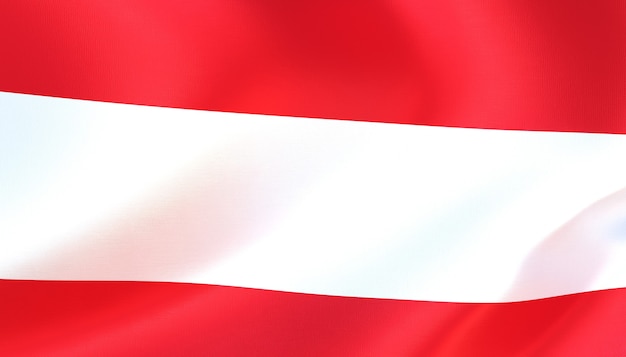 Austria flag 3d render with texture