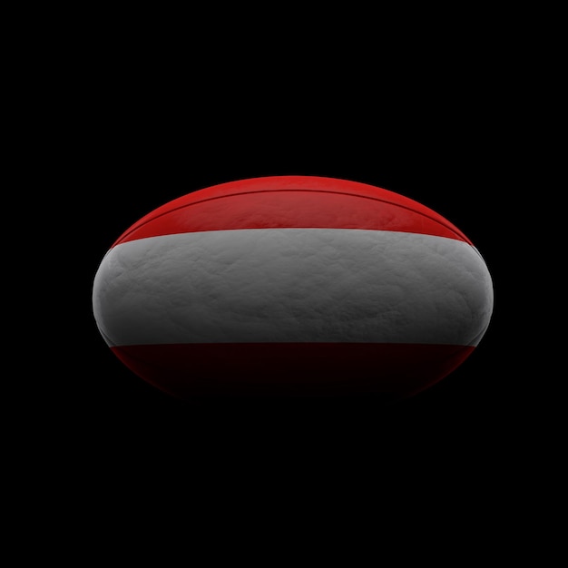 Austria flag rugby ball against black background d rendering