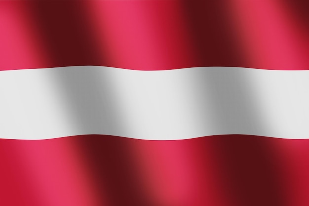 Austria national flag Austrian red flag with smooth wind wave for banner or background National Symbol Waves ripples on flag