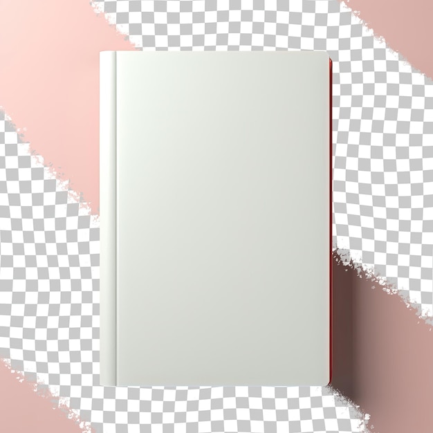 Authentic blank cover for book isolated on a transparent background with shadow