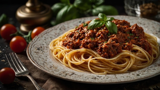 Authentic Italian spaghetti bolognese on a plate perfect for a classic meal