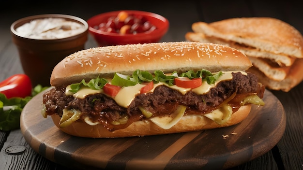 Authentic Philly Cheesesteak Sandwich