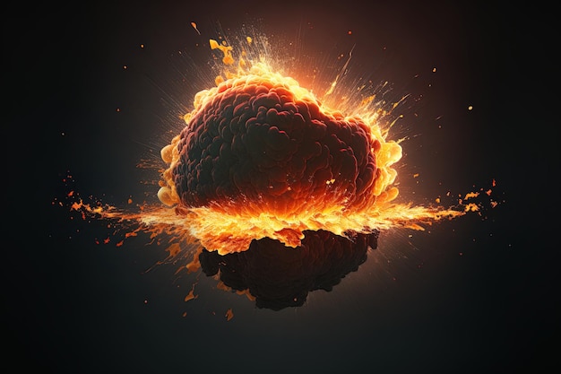 Authentically fiery explosion against a dark background fireball explosion real picture