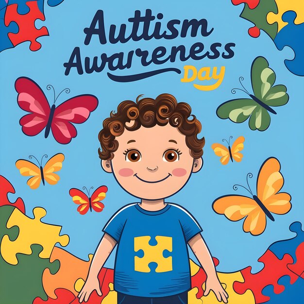 Photo autism awareness day post design