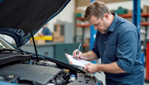 Photo auto check up mechanic job checklist repair quotation