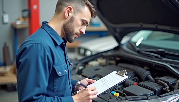 Photo auto check up mechanic job checklist repair quotation