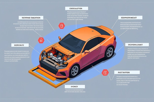 Photo auto components industry design vector illustration auto parts vector auto