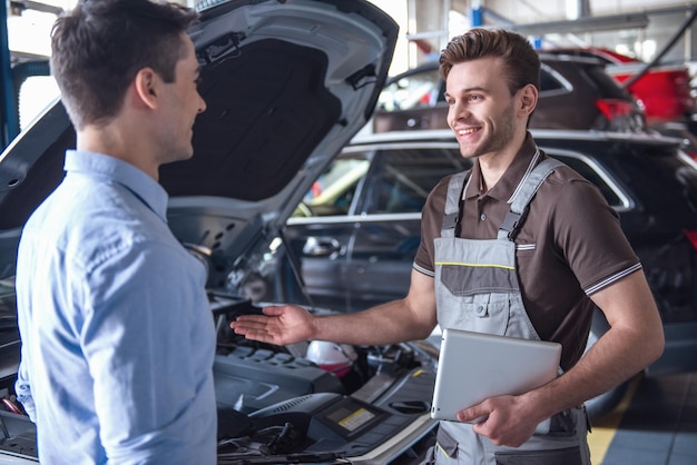 At the auto service