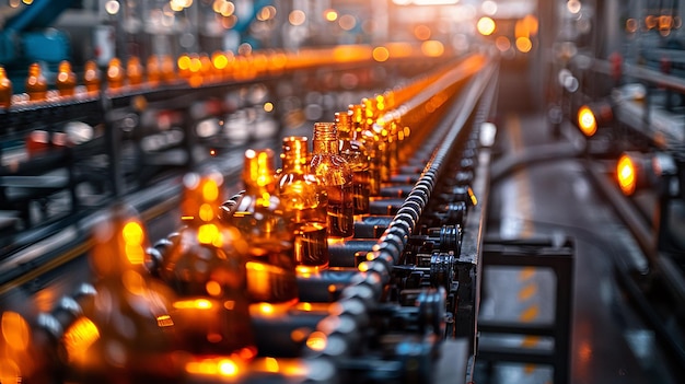 Automated Bottling Plant with Conveyor Belt