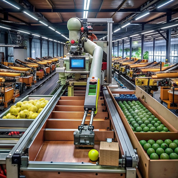 Automated robotic sorting system in a modern factory