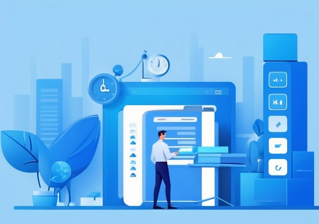 Automated testing business studies abstract vector illustration