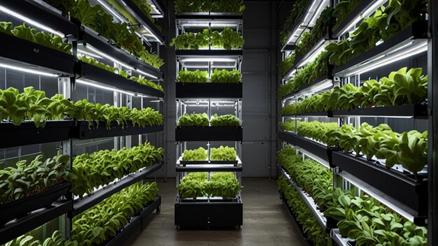 Automated vertical farms producing food in urban areas