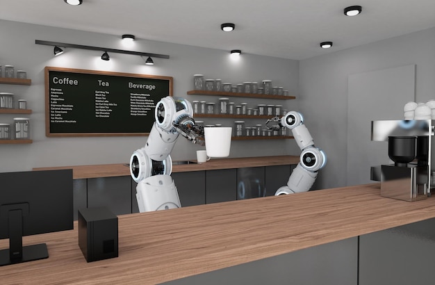 Automation cafe or coffee shop