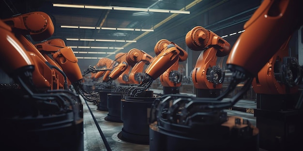 Automation robots in factory