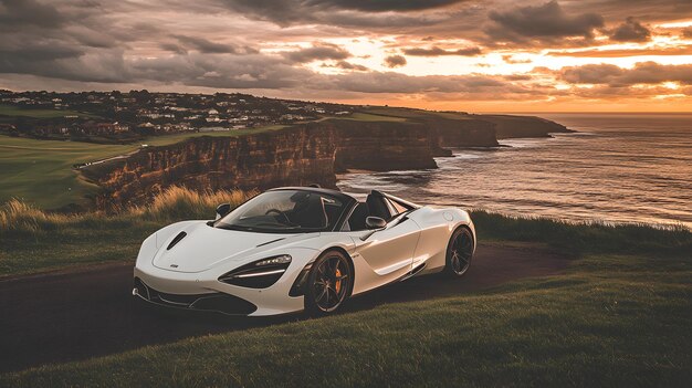 Photo automobile model by the sea