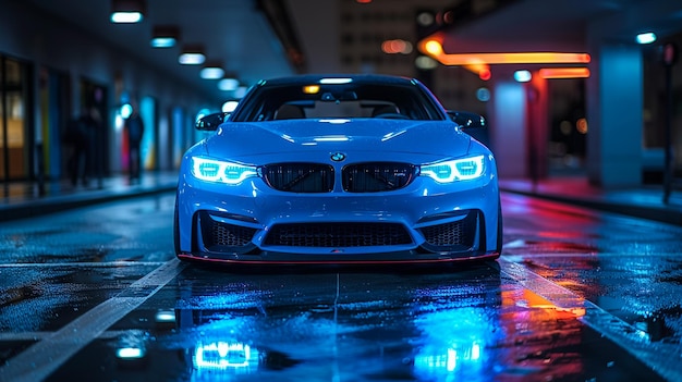 automobile model is a new car with a blue light on the front