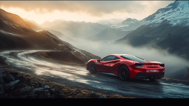 Photo automobile model in the snow