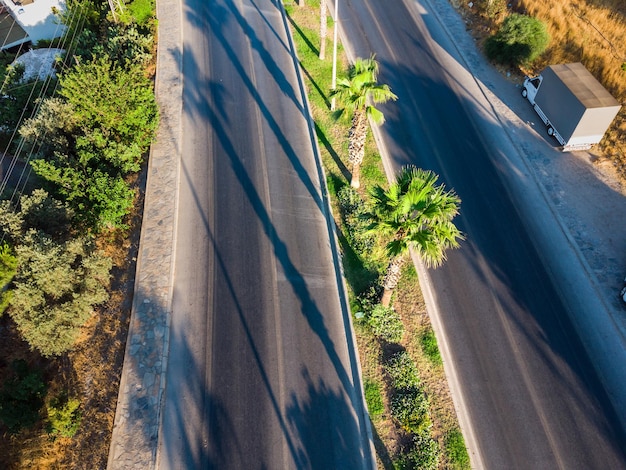 Automobile road along beautiful embankment for walking and sport in turkey