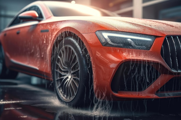 Automobile washing car AI generated